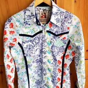 Floral Button Down Shirt - Multicolor